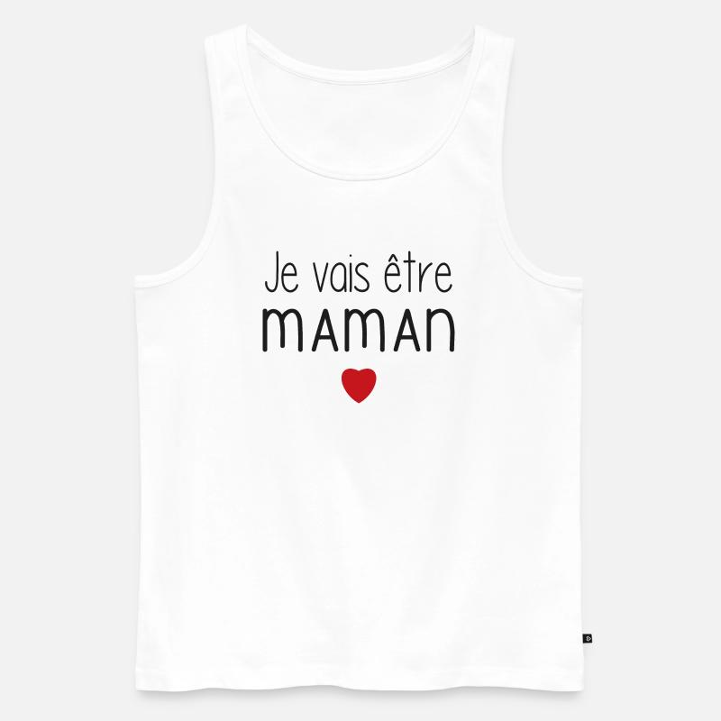 Ich werde Mama - Herz - Männer Premium Bio Tank Top - Weiß