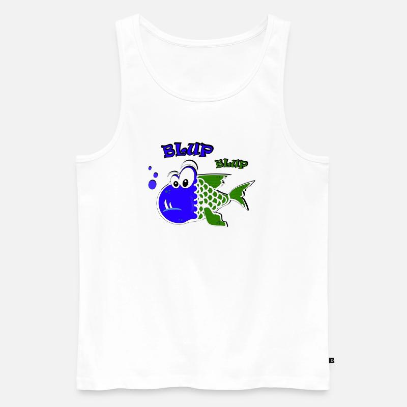 Blup Blup PG Fisch - Männer Premium Bio Tank Top - Weiß