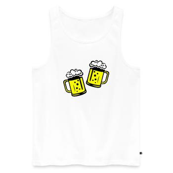 Beer Beer Mug Cheers - Men's Premium Organic Tank Top - white - Front - AI Model Male 178 light (178cm)