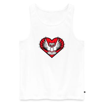 Owl Heart Symbol Shape Bird Love Eagle Owl Flying Cool - Men's Premium Organic Tank Top - white - Front - Michal (187cm)