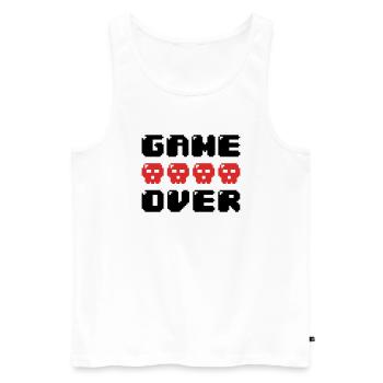 game over - Débardeur bio Premium Homme - blanc - Devant - AI Model Male 178 light (178cm)