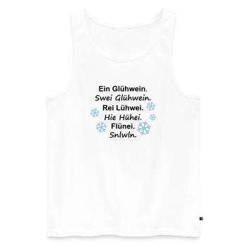 ein Glühwein swei Schneeflocke - Männer Premium Bio Tank Top - Weiß - Vorne - AI Model Male 178 light (178cm)