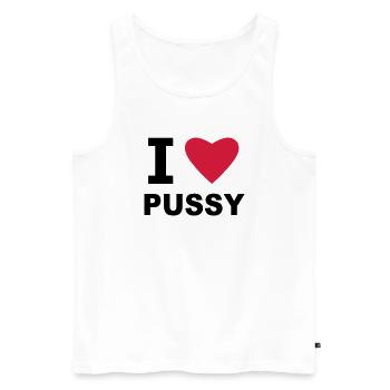 lieben ich - Männer Premium Bio Tank Top - Weiß - Vorne - Michal (187cm)