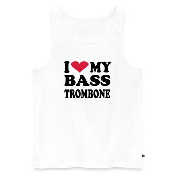 I Love my bass trombone - Männer Premium Bio Tank Top - Weiß - Vorne - Michal (187cm)