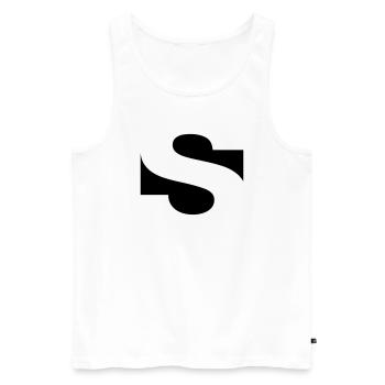 negative s - Männer Premium Bio Tank Top - Weiß - Vorne - AI Model Male 178 light (178cm)