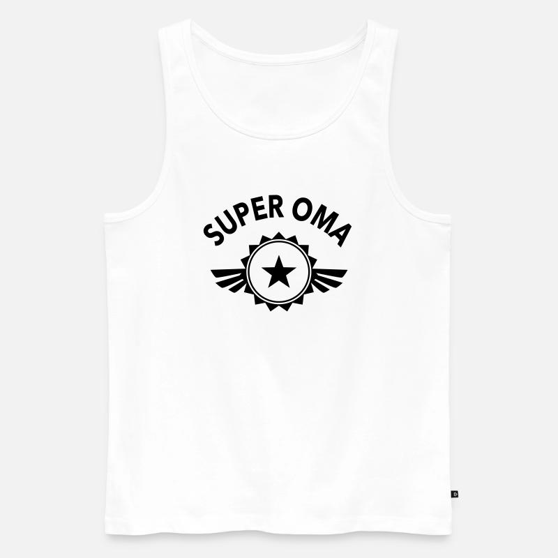 Super Oma - Männer Premium Bio Tank Top - Weiß