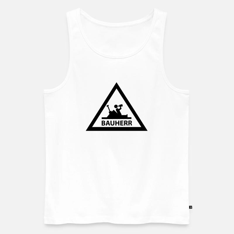 bauherr - Männer Premium Bio Tank Top - Weiß