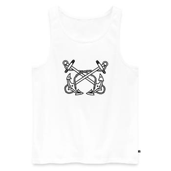 Anker - Männer Premium Bio Tank Top - Weiß - Vorne - AI Model Male 178 light (178cm)