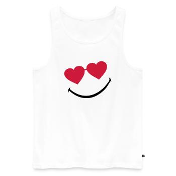 smileface_5 - Männer Premium Bio Tank Top - Weiß - Vorne - Michal (187cm)