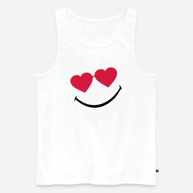 smileface_5 - Männer Premium Bio Tank Top - Weiß