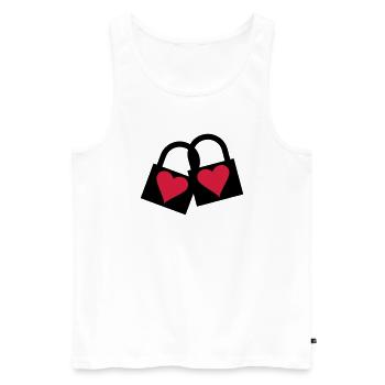 Love Lock - Débardeur bio Premium Homme - blanc - Devant - AI Model Male 178 light (178cm)