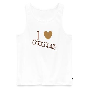 I Love Chocolate - Männer Premium Bio Tank Top - Weiß - Vorne - AI Model Male 178 light (178cm)