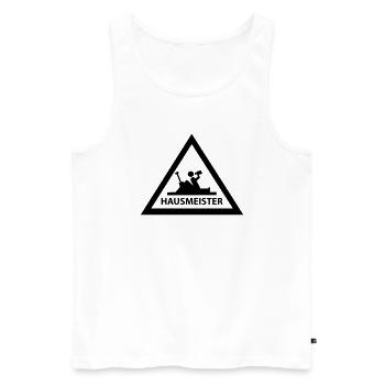 hausmeister - Männer Premium Bio Tank Top - Weiß - Vorne - Michal (187cm)