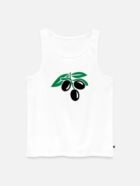 Olive - Men's Premium Organic Tank Top - white