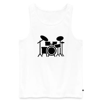 Drums - Men's Premium Organic Tank Top - white - Front - Michal (187cm)