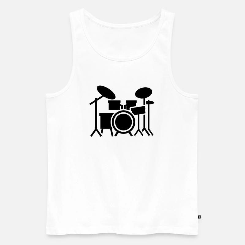 Schlagzeug - Männer Premium Bio Tank Top - Weiß