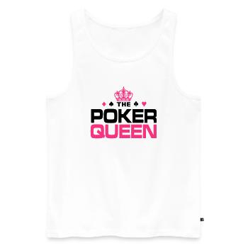 Poker Queen - Männer Premium Bio Tank Top - Weiß - Vorne - AI Model Male 178 light (178cm)