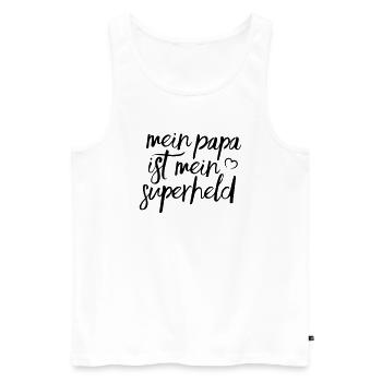 Mein Papa ist mein Superheld - Männer Premium Bio Tank Top - Weiß - Vorne - Michal (187cm)