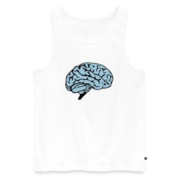 brain design - Männer Premium Bio Tank Top - Weiß - Vorne - Michal (187cm)