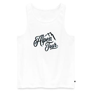 alpen tour - Männer Premium Bio Tank Top - Weiß - Vorne - AI Model Male 178 light (178cm)
