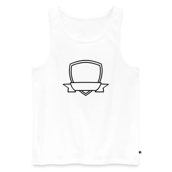 Banner Shield Empty - Men's Premium Organic Tank Top - white - Front - AI Model Male 178 light (178cm)