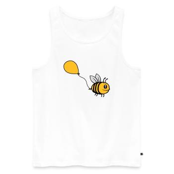 Glückliche Luftballon Biene Comic - Männer Premium Bio Tank Top - Weiß - Vorne - AI Model Male 178 light (178cm)