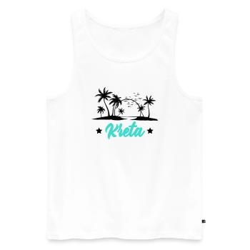 Crete - Men's Premium Organic Tank Top - white - Front - Michal (187cm)