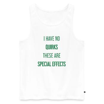 No quirks, just special effects! - Men's Premium Organic Tank Top - white - Front - AI Model Male 178 light (178cm)