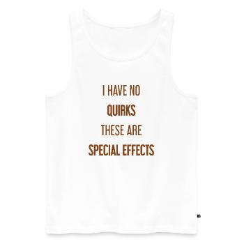 No quirks, just special effects! - Men's Premium Organic Tank Top - white - Front - AI Model Male 178 light (178cm)