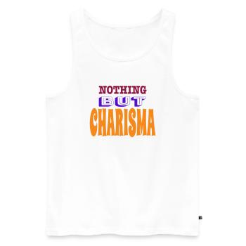 NothingButCharismaVect - Men's Premium Organic Tank Top - white - Front - Michal (187cm)