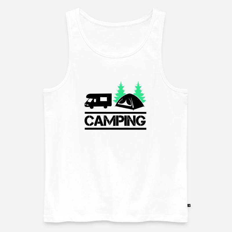 camping 02 - Männer Premium Bio Tank Top - Weiß