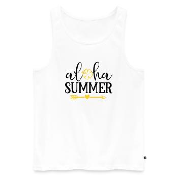 aloha summer - Männer Premium Bio Tank Top - Weiß - Vorne - Michal (187cm)