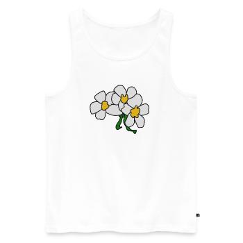 Gänseblümchen abstrakte Skizze - Männer Premium Bio Tank Top - Weiß - Vorne - Michal (187cm)