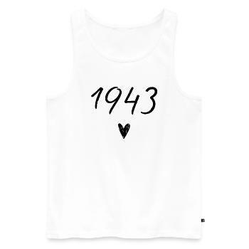 1943 coeur anniversaire - Débardeur bio Premium Homme - blanc - Devant - Michal (187cm)
