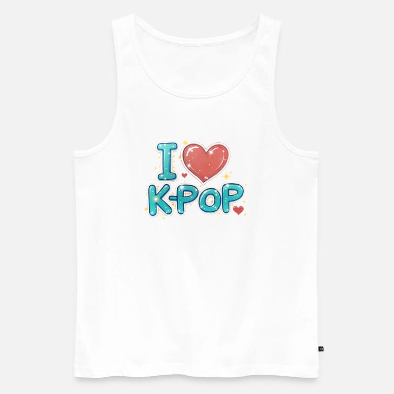 Ich liebe K-Pop - Männer Premium Bio Tank Top - Weiß