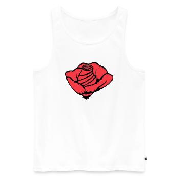 Jolie belle fleur de rose feuille roses romantique - Débardeur bio Premium Homme - blanc - Devant - AI Model Male 178 light (178cm)