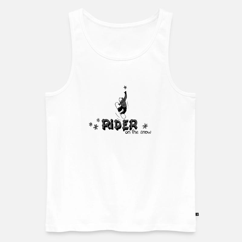 Snowboard auf dem Schnee - Männer Premium Bio Tank Top - Weiß