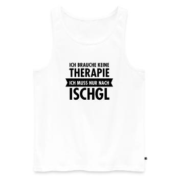 Therapie - Ischgl - Männer Premium Bio Tank Top - Weiß - Vorne - AI Model Male 178 light (178cm)