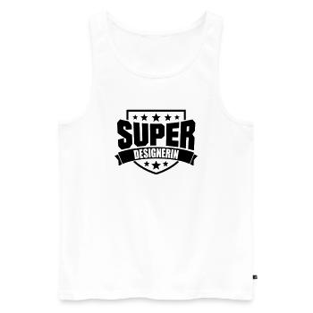 Super Designerin - Männer Premium Bio Tank Top - Weiß - Vorne - Michal (187cm)