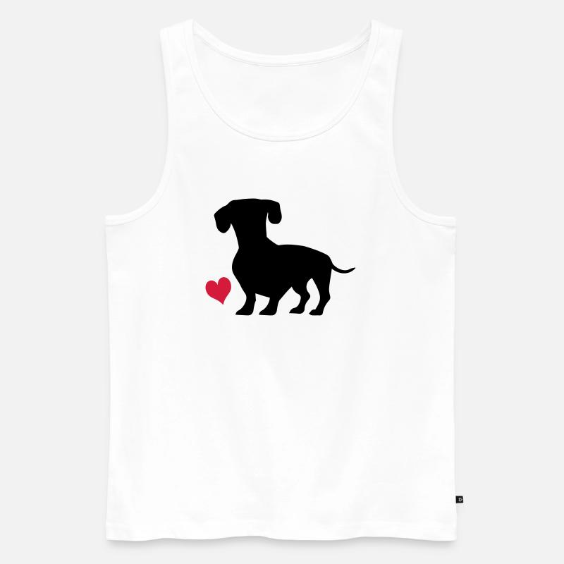 Dackel - Männer Premium Bio Tank Top - Weiß
