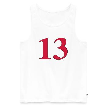 13 - Men's Premium Organic Tank Top - white - Front - AI Model Male 178 light (178cm)