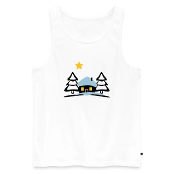 christmas house at North Pole - Men's Premium Organic Tank Top - white - Front - AI Model Male 178 light (178cm)