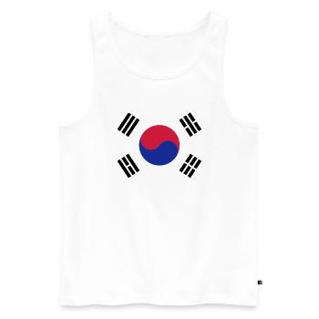 Korean Flag - Männer Premium Bio Tank Top - Weiß - Vorne - AI Model Male 178 light (178cm)