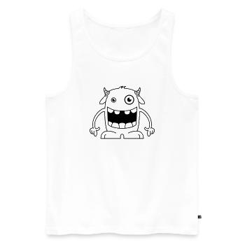 Monstre drôle avec des cornes - Débardeur bio Premium Homme - blanc - Devant - AI Model Male 178 light (178cm)