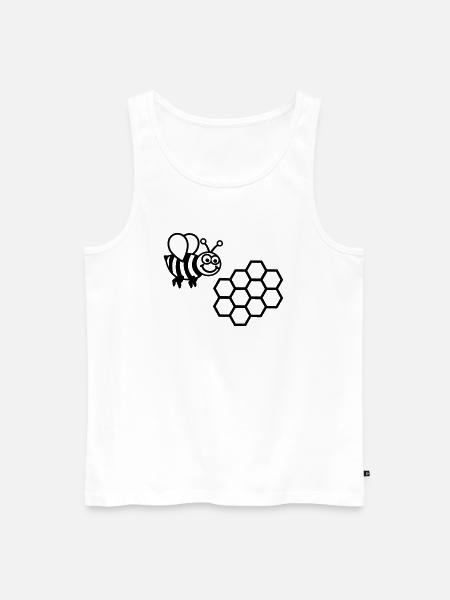 Bee - Men's Premium Organic Tank Top - white