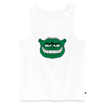 monstre visage drôle ogre ork troll knom horreur - Débardeur bio Premium Homme - blanc - Devant - AI Model Male 178 light (178cm)