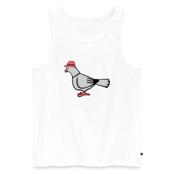 Taube - Männer Premium Bio Tank Top - Weiß - Vorne - AI Model Male 178 light (178cm)