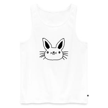 Visage petit lapin kawaii - Débardeur bio Premium Homme - blanc - Devant - AI Model Male 178 light (178cm)