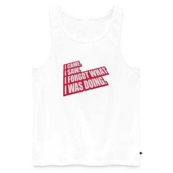 I came saw forget - Männer Premium Bio Tank Top - Weiß - Vorne - AI Model Male 178 light (178cm)