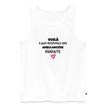 voilà à quoi ressemble une ambulancière parfaite - Débardeur bio Premium Homme - blanc - Devant - Michal (187cm)
